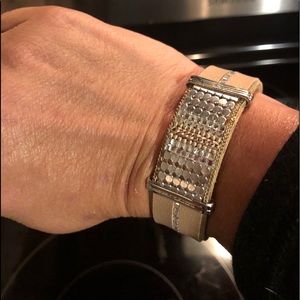 Caroline Hill Leather & Rhinestone Statement Bracelet